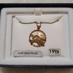 Dolphins Gold Filled Necklace